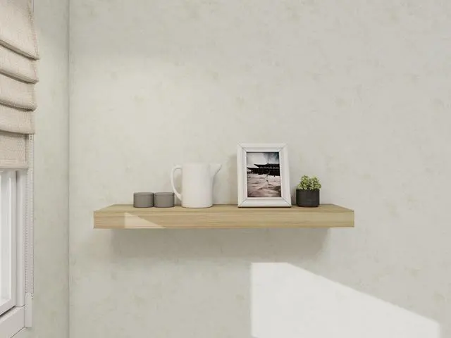 Alt view image 3 of 6 - Mainstays Natural 18" Wood Floating Shelf