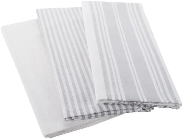 Alt view image 2 of 5 - Better Homes & Gardens Soft Silver Cotton Woven Dual-Purpose Oversized Kitchen Towels 3 Pack