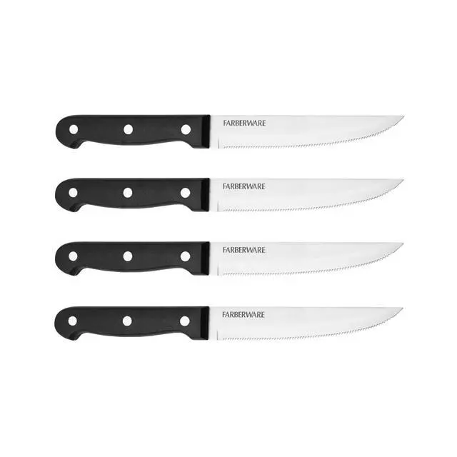 Alt view image 5 of 5 - Farberware Never Needs Sharpening 4-piece 4.5-inch Steak Knife Set