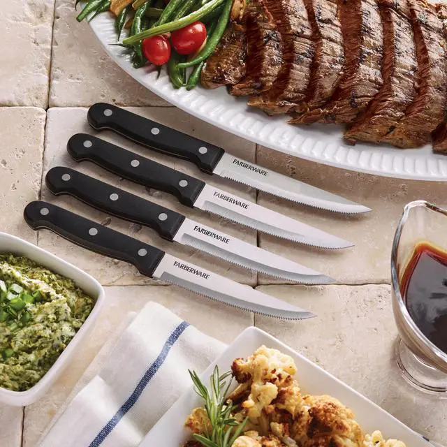 Alt view image 2 of 5 - Farberware Never Needs Sharpening 4-piece 4.5-inch Steak Knife Set