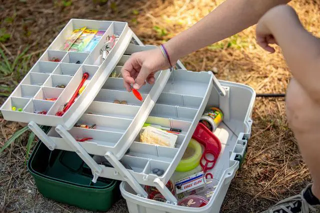 Alt view image 2 of 5 - (2 pack) Plano Five-Compartment StowAway 3400 Utility Box, 6.5"L x 4"W x 1.13"H
