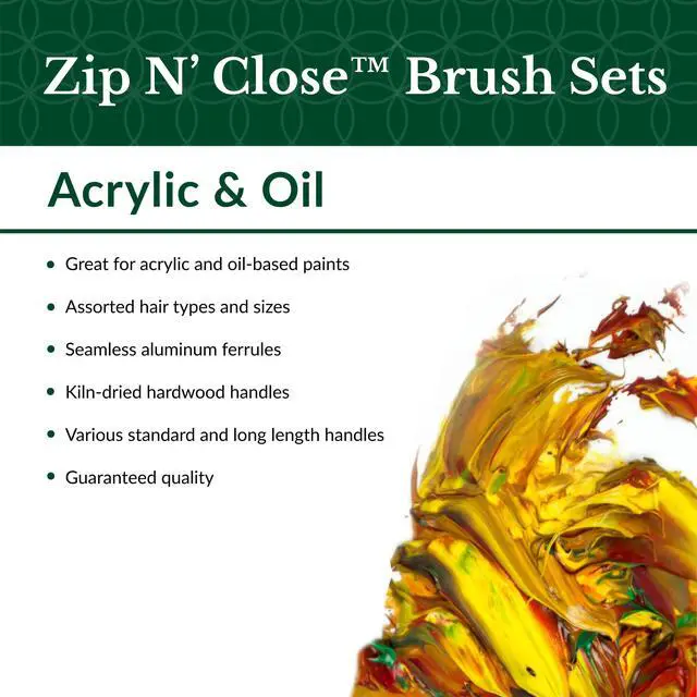 Alt view image 3 of 7 - Royal & Langnickel - Assorted Shapes Natural Bristle Long Handle Acrylic and Oil Art Brushes 10 Pieces