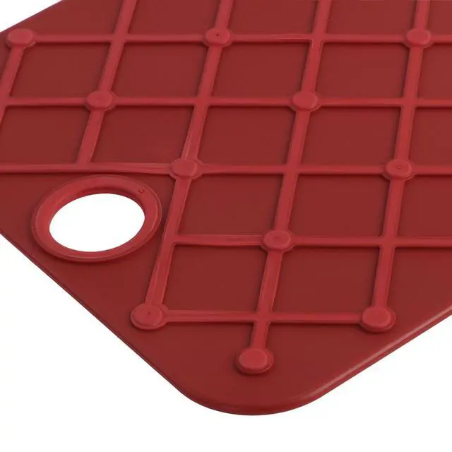 Alt view image 4 of 6 - Architec 14" x 11" Gripper Non-Slip Poly Cutting Board, Red