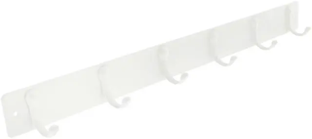 Alt view image 2 of 4 - Mainstays 19 in. Wall Mounted Metal 6 Hook Rack, White