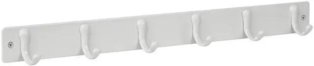Alt view image 3 of 4 - Mainstays 19 in. Wall Mounted Metal 6 Hook Rack, White