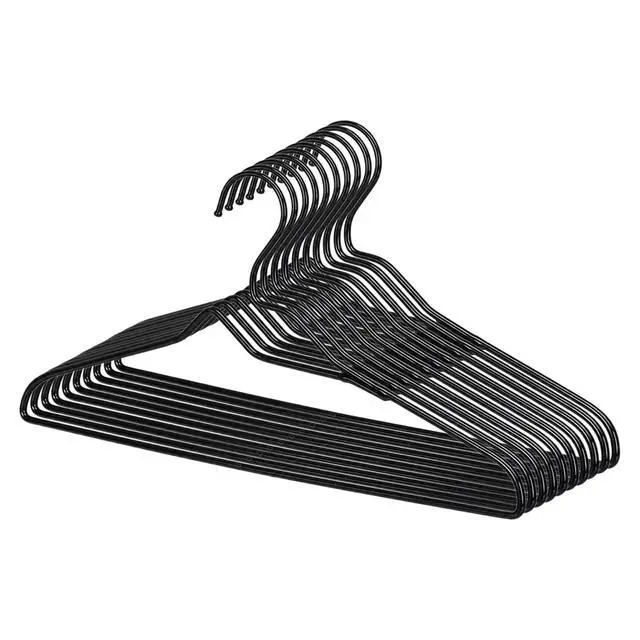 Alt view image 6 of 7 - Better Homes & Gardens Black Non-Slip Adult Hangers with Chrome Hook, 10 Pack