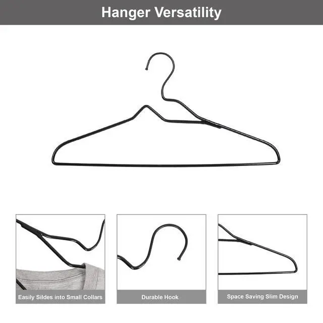 Alt view image 2 of 7 - Better Homes & Gardens Black Non-Slip Adult Hangers with Chrome Hook, 10 Pack