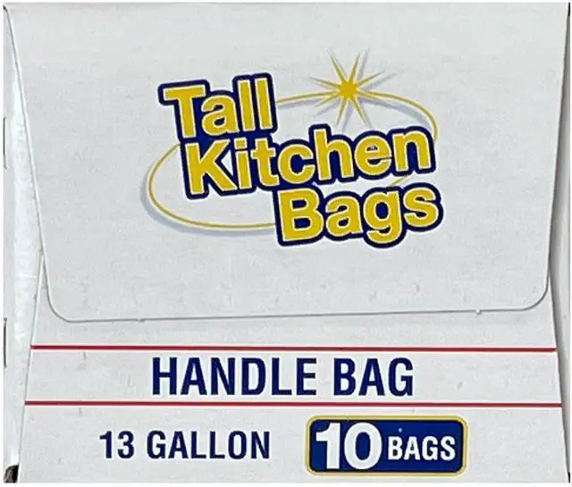 Alt view image 2 of 7 - (4 pack) Basic Kitchen Trash Bags, 13 Gallon, Handle, 10 Bags
