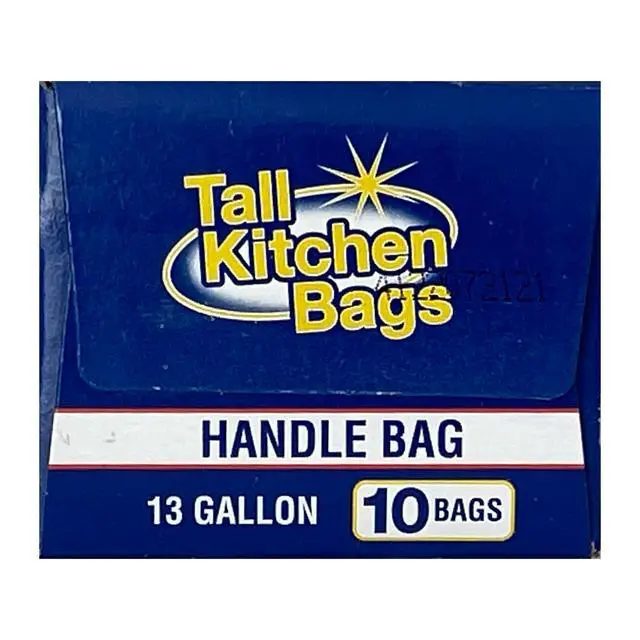 Alt view image 7 of 7 - (4 pack) Basic Kitchen Trash Bags, 13 Gallon, Handle, 10 Bags