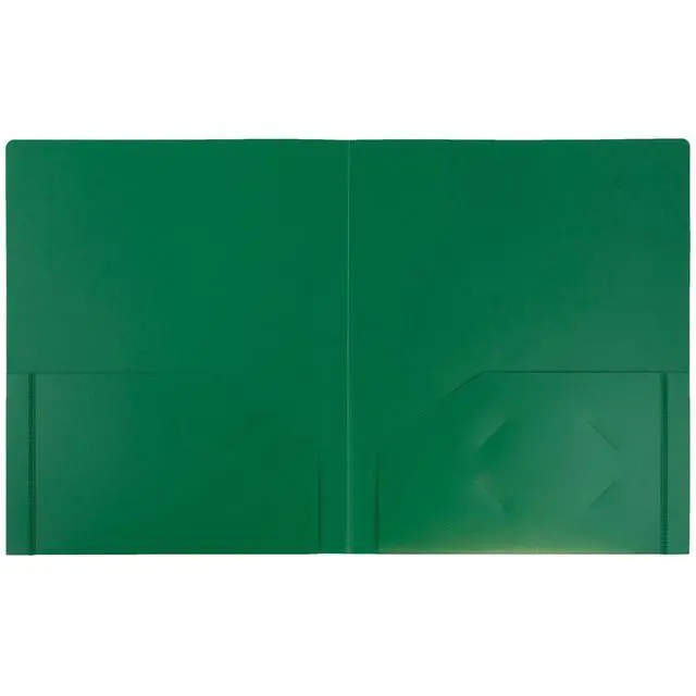 Alt view image 3 of 4 - JAM Paper Heavy Duty Plastic 2 Pocket School Folders, Green, 3/Pack