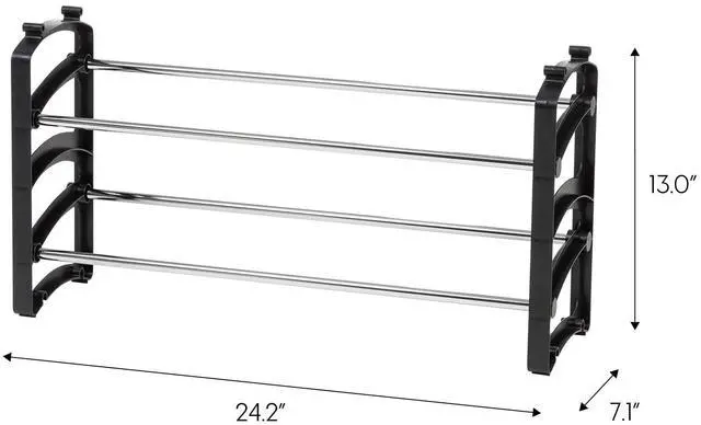 Alt view image 4 of 7 - IRIS 2 Tier 6 Pairs Slim Metar Shoe Racks for Entryway