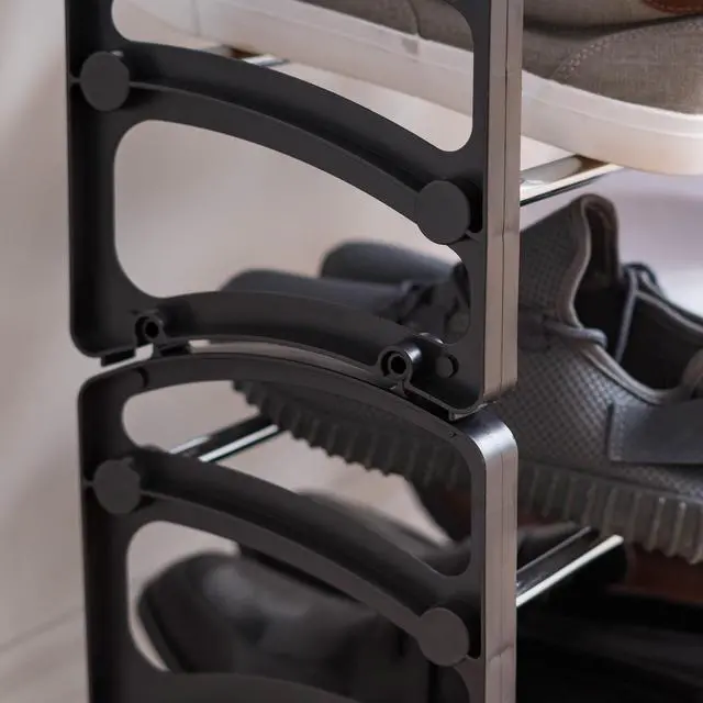 Alt view image 6 of 7 - IRIS 2 Tier 6 Pairs Slim Metar Shoe Racks for Entryway