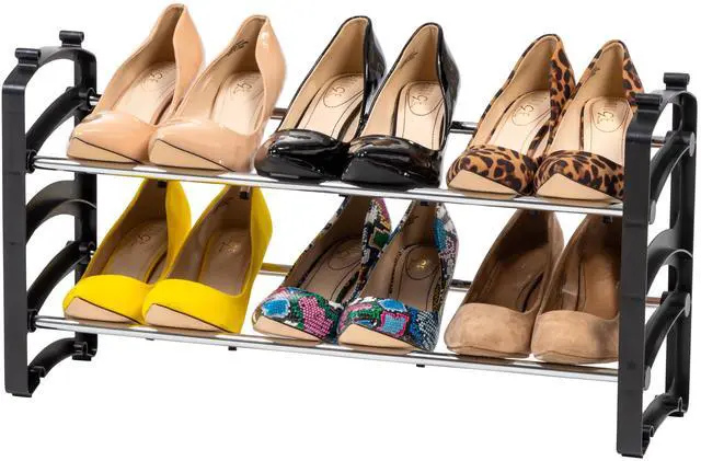 Alt view image 3 of 7 - IRIS 2 Tier 6 Pairs Slim Metar Shoe Racks for Entryway