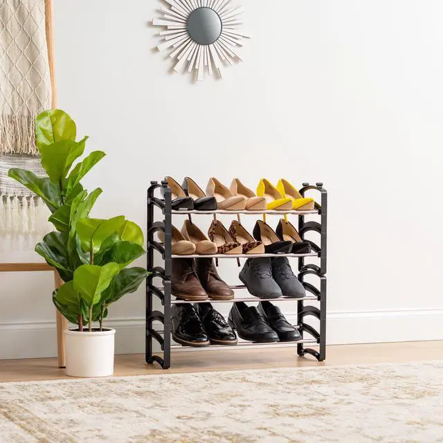 Alt view image 5 of 7 - IRIS 2 Tier 6 Pairs Slim Metar Shoe Racks for Entryway