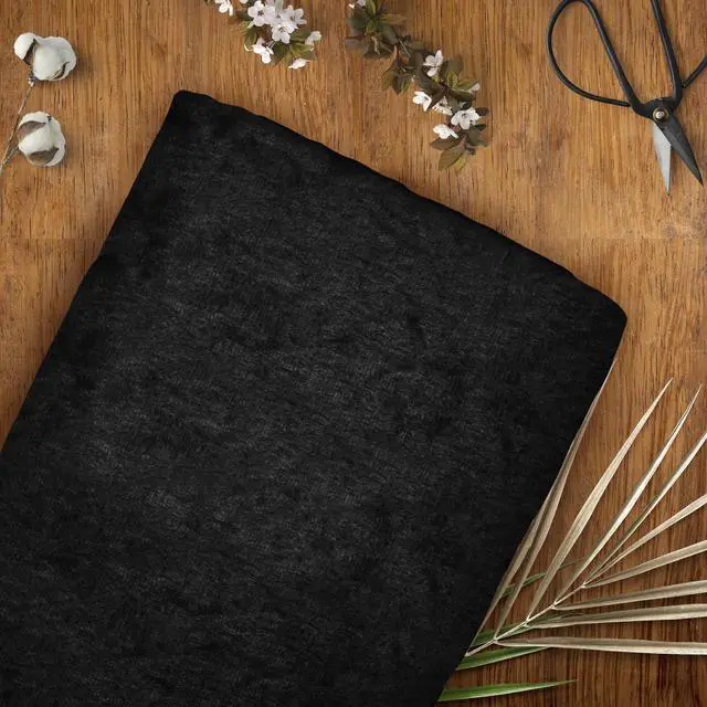 Alt view image 3 of 4 - David Textiles 58" x 1.5 yd Polyester Crushed Panne Velvet Precut Fabric, Black