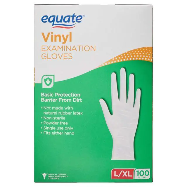 Alt view image 5 of 7 - Equate Vinyl Examination Gloves, Large/X-Large, 100 Count