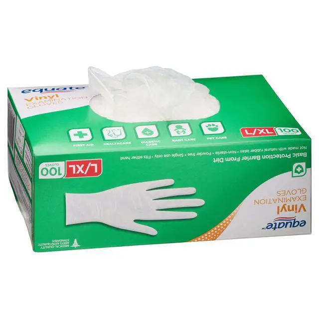 Alt view image 3 of 7 - Equate Vinyl Examination Gloves, Large/X-Large, 100 Count