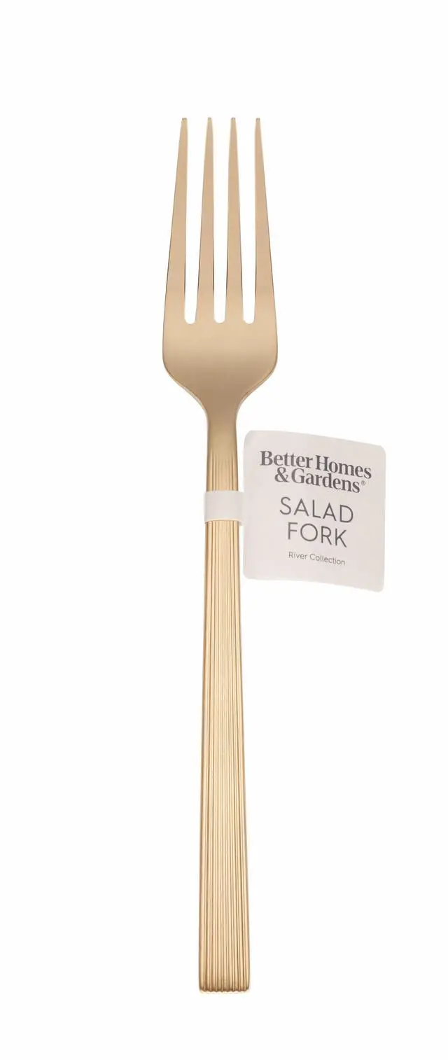 Alt view image 2 of 6 - (4 pack) Better Homes & Gardens River Gold Stainless Steel Salad Fork