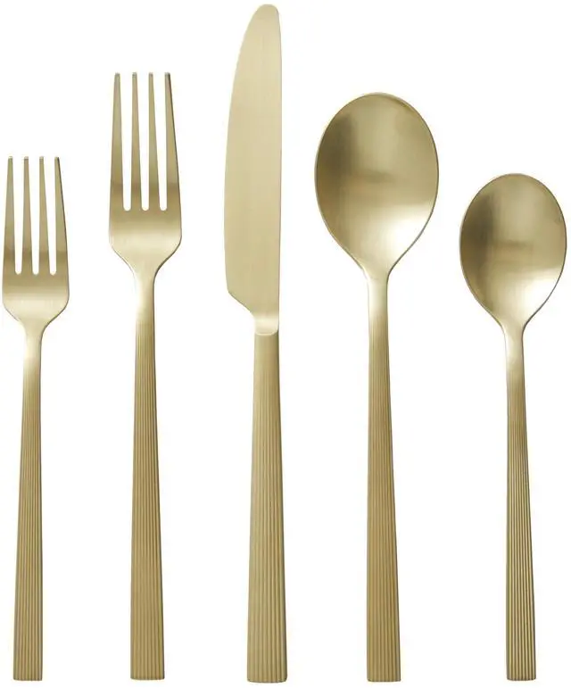 Alt view image 3 of 6 - (4 pack) Better Homes & Gardens River Gold Stainless Steel Salad Fork