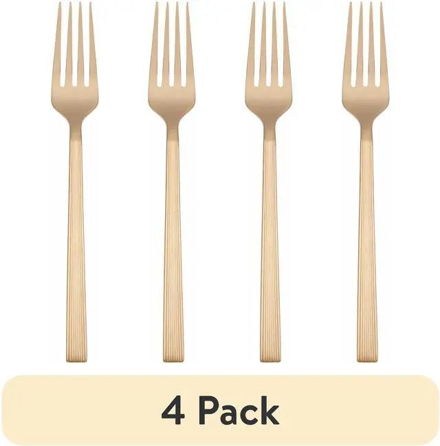 Alt view image 4 of 6 - (4 pack) Better Homes & Gardens River Gold Stainless Steel Salad Fork