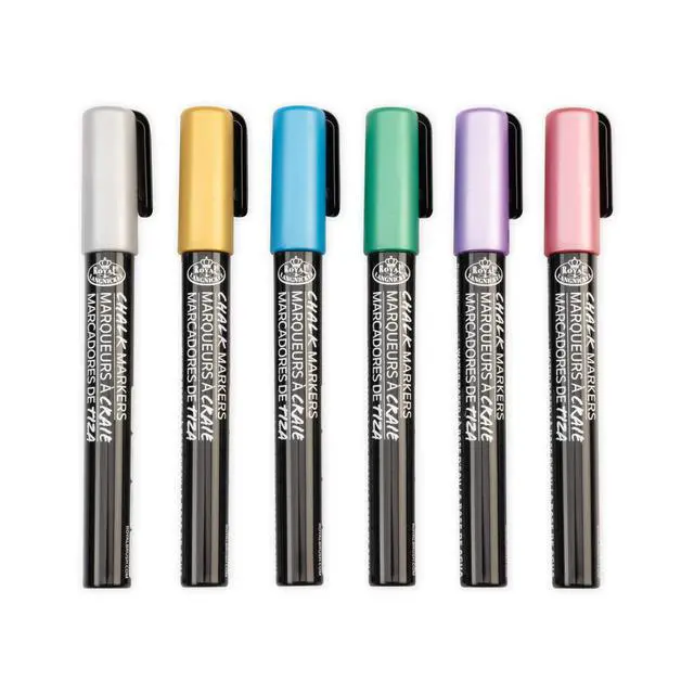Alt view image 3 of 6 - Royal & Langnickel Chalk Marker, 2.0mm Tips, Metallic Colors, 6 Pack
