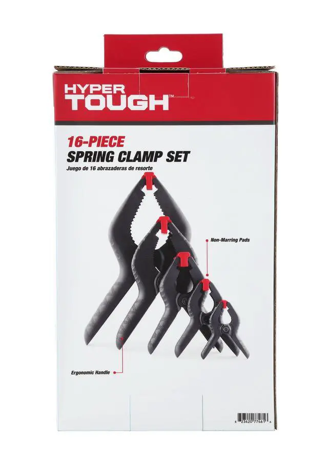 Alt view image 4 of 7 - Hyper Tough 16-Piece Assorted Spring Clamp Set TG60600C