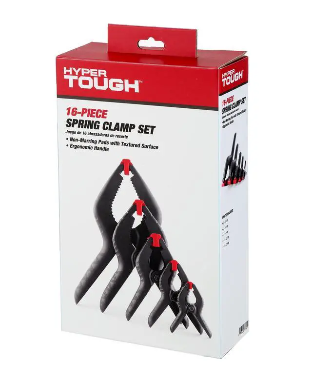 Alt view image 2 of 7 - Hyper Tough 16-Piece Assorted Spring Clamp Set TG60600C