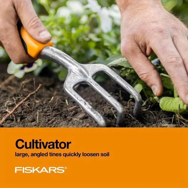 Alt view image 3 of 7 - Fiskars Ergo Cultivator Tiller Scratch Tool with SoftGrip Handle