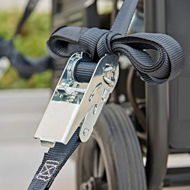 Alt view image 5 of 7 - (2 pack) Hyper Tough 12 ft x 1 in Black Ratchet Tie-Down with Coated S-Hooks