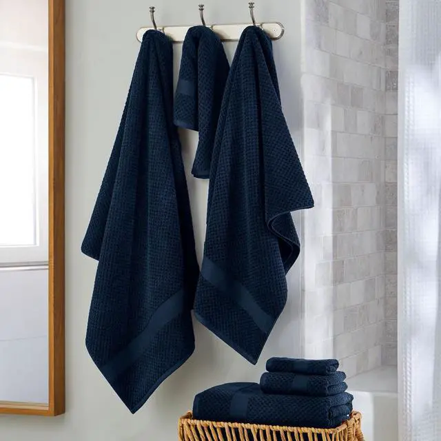 Alt view image 3 of 5 - Better Homes & Gardens Signature Soft Cotton Popcorn Textured Bath Towel, Blue Admiral