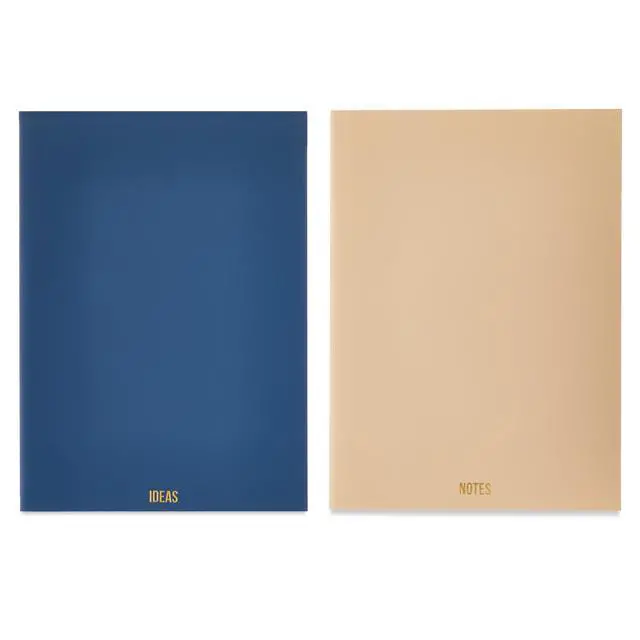Alt view image 2 of 5 - Pen+Gear Simulated Leather Journals, Dusky Taupe & Washed Indigo, 7.2 x .25 x 9.9 in, 60 Pages Each, Set of 2