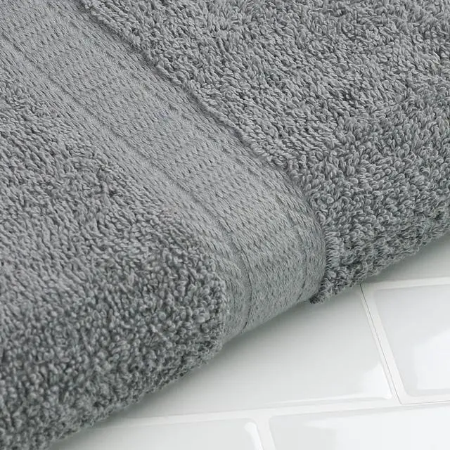 Main image of (4 pack) Mainstays Basic Hand Towel, Soft 100% Cotton and highly absorbent Hand Towel, Grey