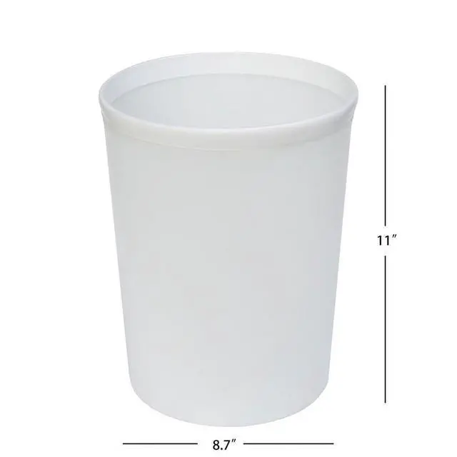Alt view image 4 of 6 - Mainstays Frosted White Plastic Wastebasket, 2.1 gal
