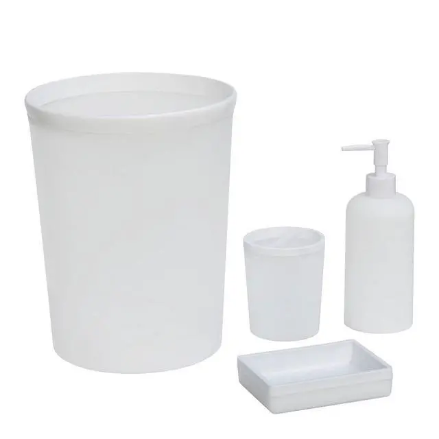 Alt view image 2 of 6 - Mainstays Frosted White Plastic Wastebasket, 2.1 gal