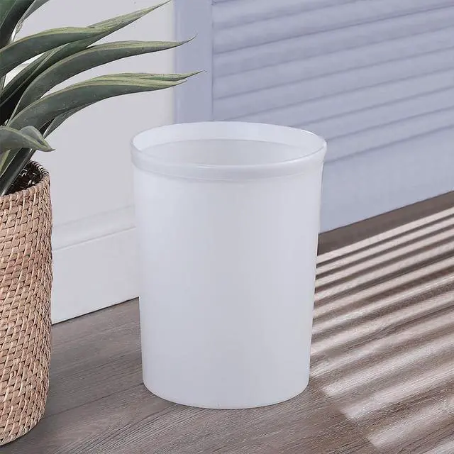 Alt view image 3 of 6 - Mainstays Frosted White Plastic Wastebasket, 2.1 gal