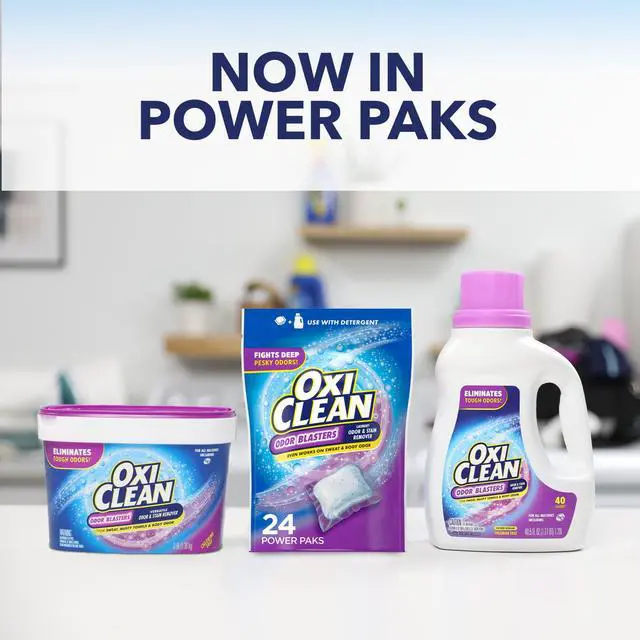 Alt view image 4 of 6 - OxiClean Odor Blasters Odor and Laundry Stain Remover Power Paks, 24 Ct
