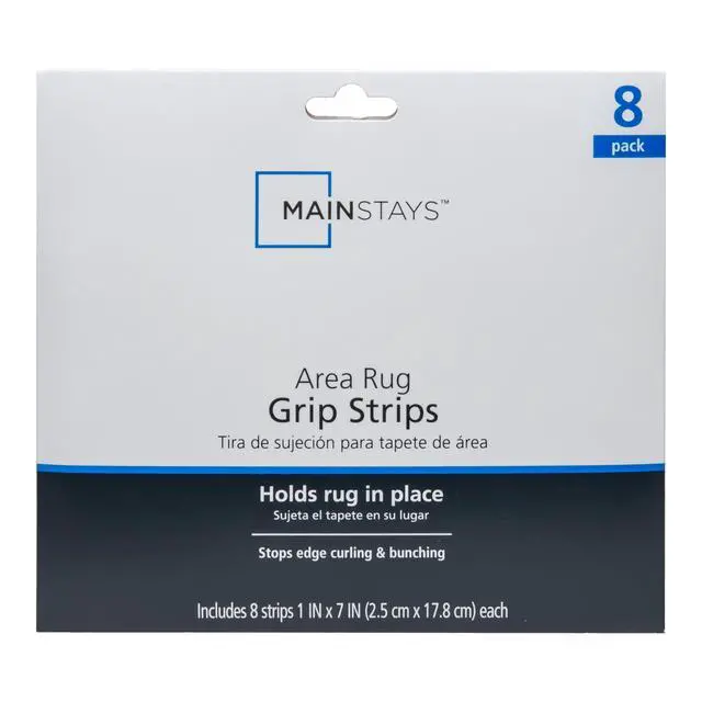 Alt view image 5 of 6 - Mainstays Reusable Anti-Slip Rug Grip Strips, Black, 1" x 7", 8 Pack