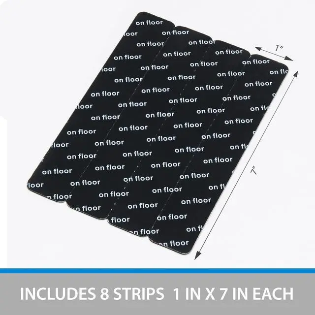 Main image of Mainstays Reusable Anti-Slip Rug Grip Strips, Black, 1" x 7", 8 Pack