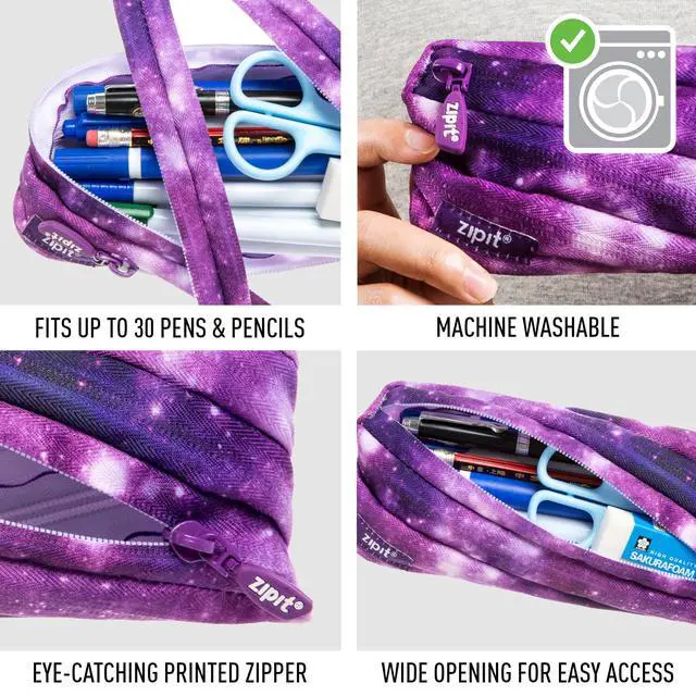 Alt view image 2 of 6 - ZIPIT Colorz Pencil Case | Purple Pencil Pouch for College and Office