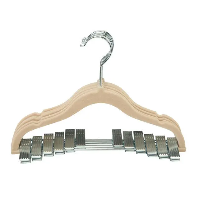 Alt view image 5 of 6 - Simplify Kid's Plastic, Fabric, Metal Clothing Hangers with Clips, 6 Pack