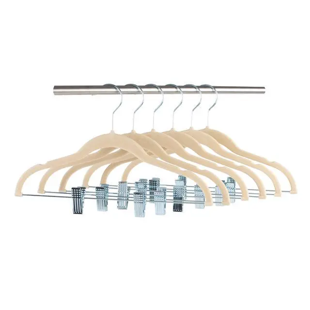Alt view image 2 of 6 - Simplify Kid's Plastic, Fabric, Metal Clothing Hangers with Clips, 6 Pack