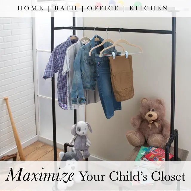 Alt view image 3 of 6 - Simplify Kid's Plastic, Fabric, Metal Clothing Hangers with Clips, 6 Pack