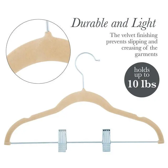 Alt view image 6 of 6 - Simplify Kid's Plastic, Fabric, Metal Clothing Hangers with Clips, 6 Pack