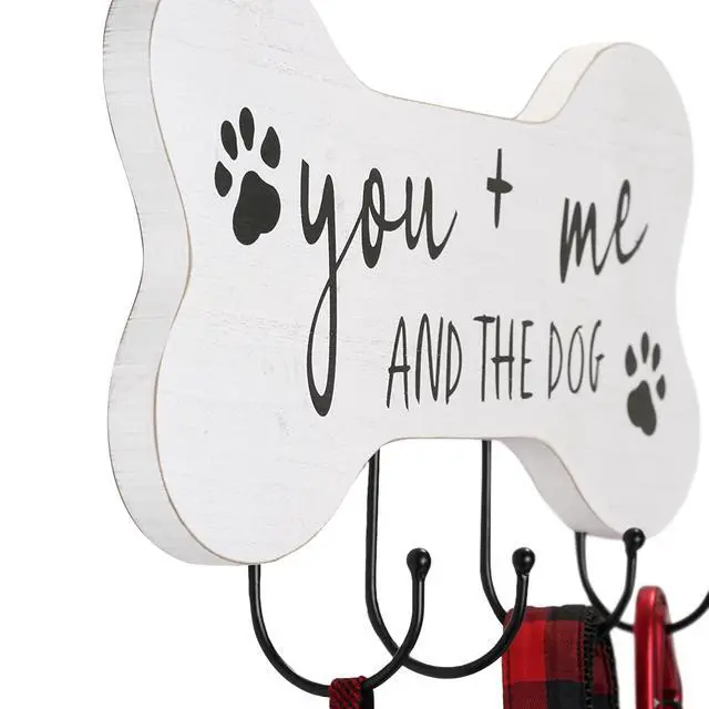 Alt view image 4 of 6 - Mainstays Indoor Wooden You Me and the Dog Sign Hook White Farmhouse Style 7.75" x 15.75"