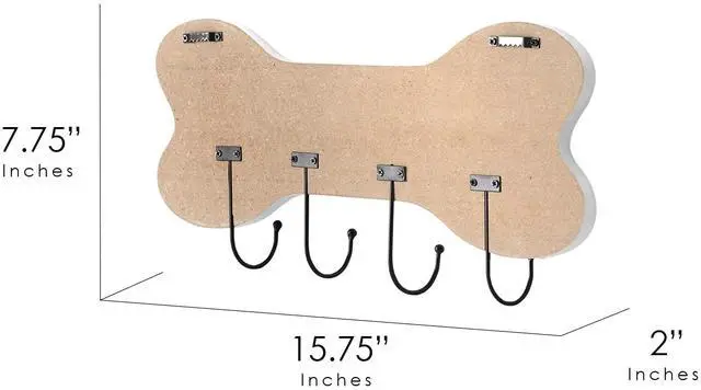 Main image of Mainstays Indoor Wooden You Me and the Dog Sign Hook White Farmhouse Style 7.75" x 15.75"