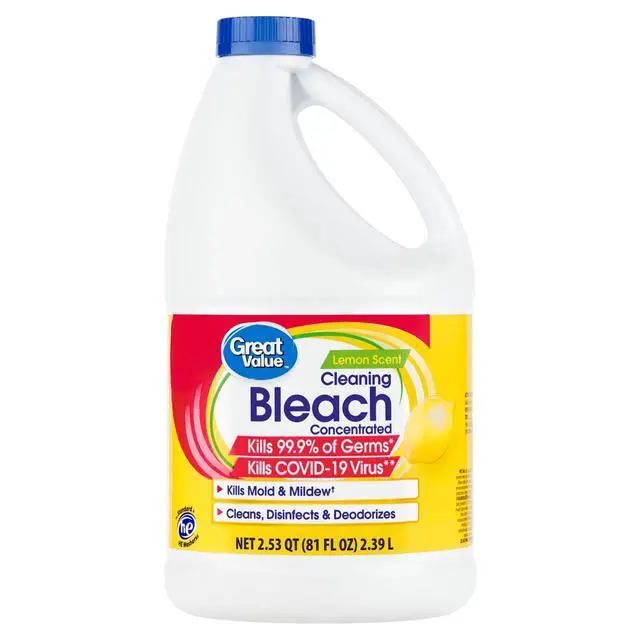 Alt view image 2 of 7 - (2 pack) Great Value Cleaning Bleach, Lemon Scent, 81 fl oz