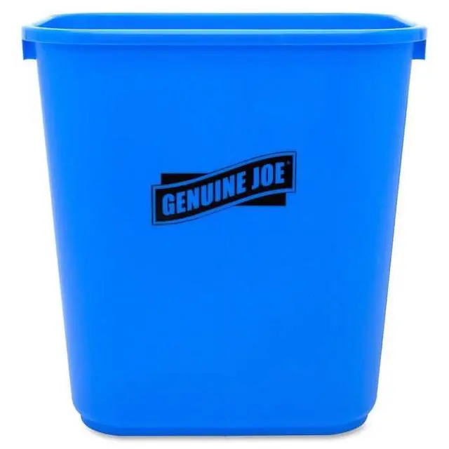 Alt view image 4 of 6 - Genuine Joe, GJO57257, 28-1/2 quart Recycle Wastebasket, 1 Each, Blue,White