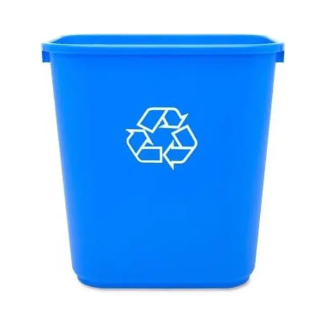 Alt view image 5 of 6 - Genuine Joe, GJO57257, 28-1/2 quart Recycle Wastebasket, 1 Each, Blue,White