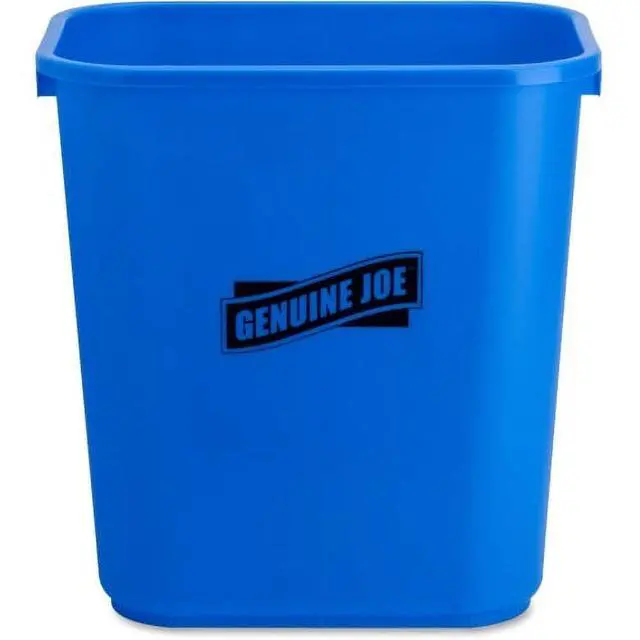 Alt view image 2 of 6 - Genuine Joe, GJO57257, 28-1/2 quart Recycle Wastebasket, 1 Each, Blue,White