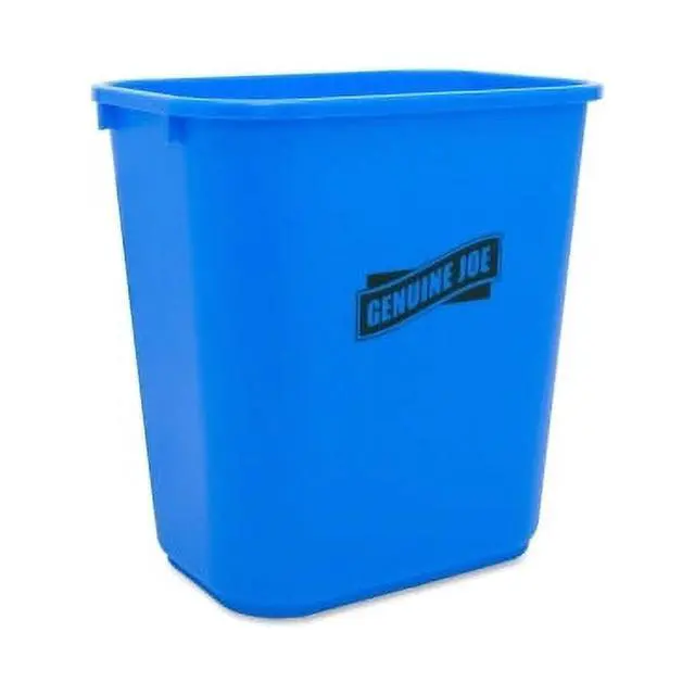 Alt view image 3 of 6 - Genuine Joe, GJO57257, 28-1/2 quart Recycle Wastebasket, 1 Each, Blue,White